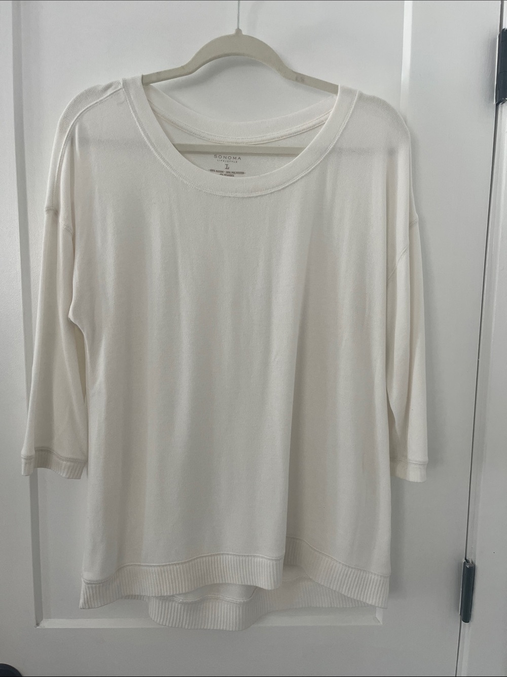 Sonoma Cream Relaxed Scoop Neck Pullover